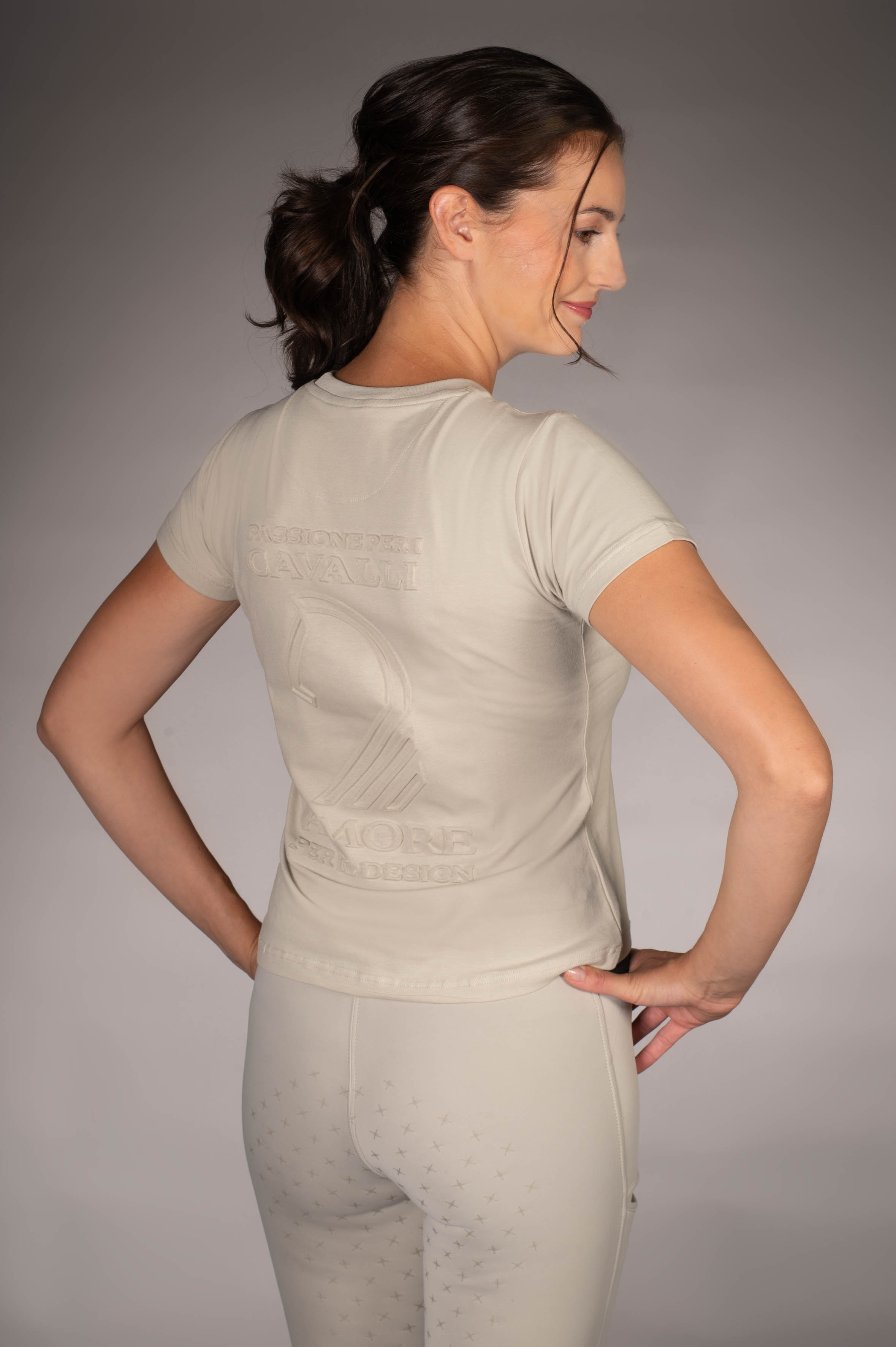 Tričko -Limone- šedá/béžová