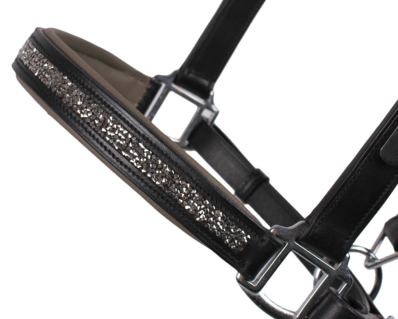 Kožená ohlávka QHP Lupine, šedá