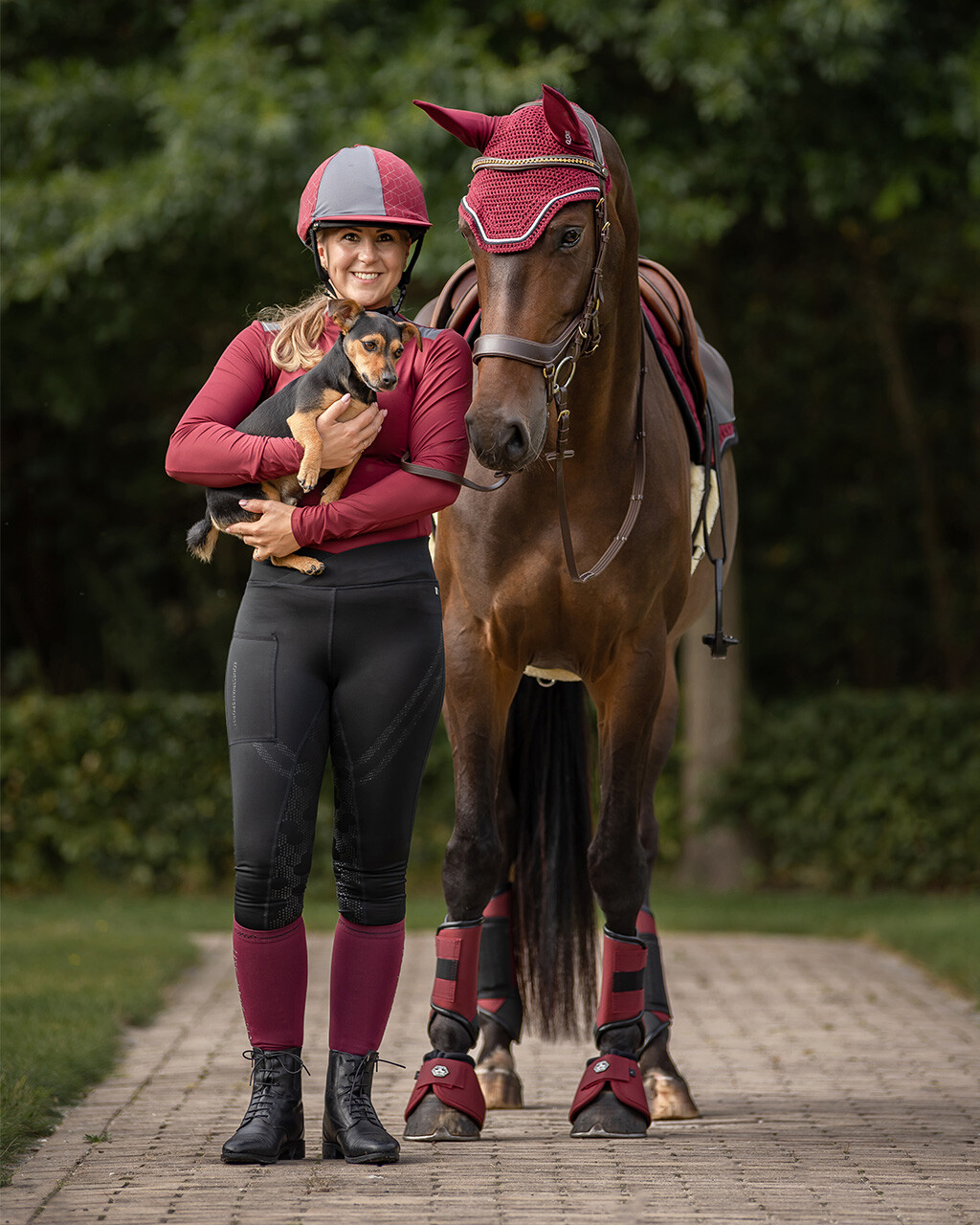 Kamaše QHP Cross, vínové