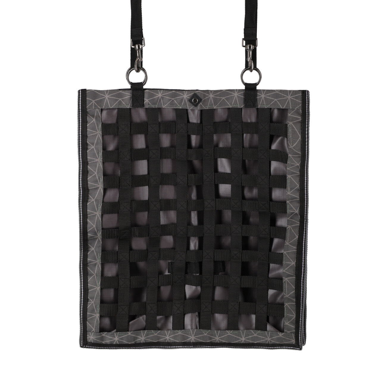 Taška na seno QHP Slowfeeder - oka 4x4 cm - kolekce 2024/2025, šedá 