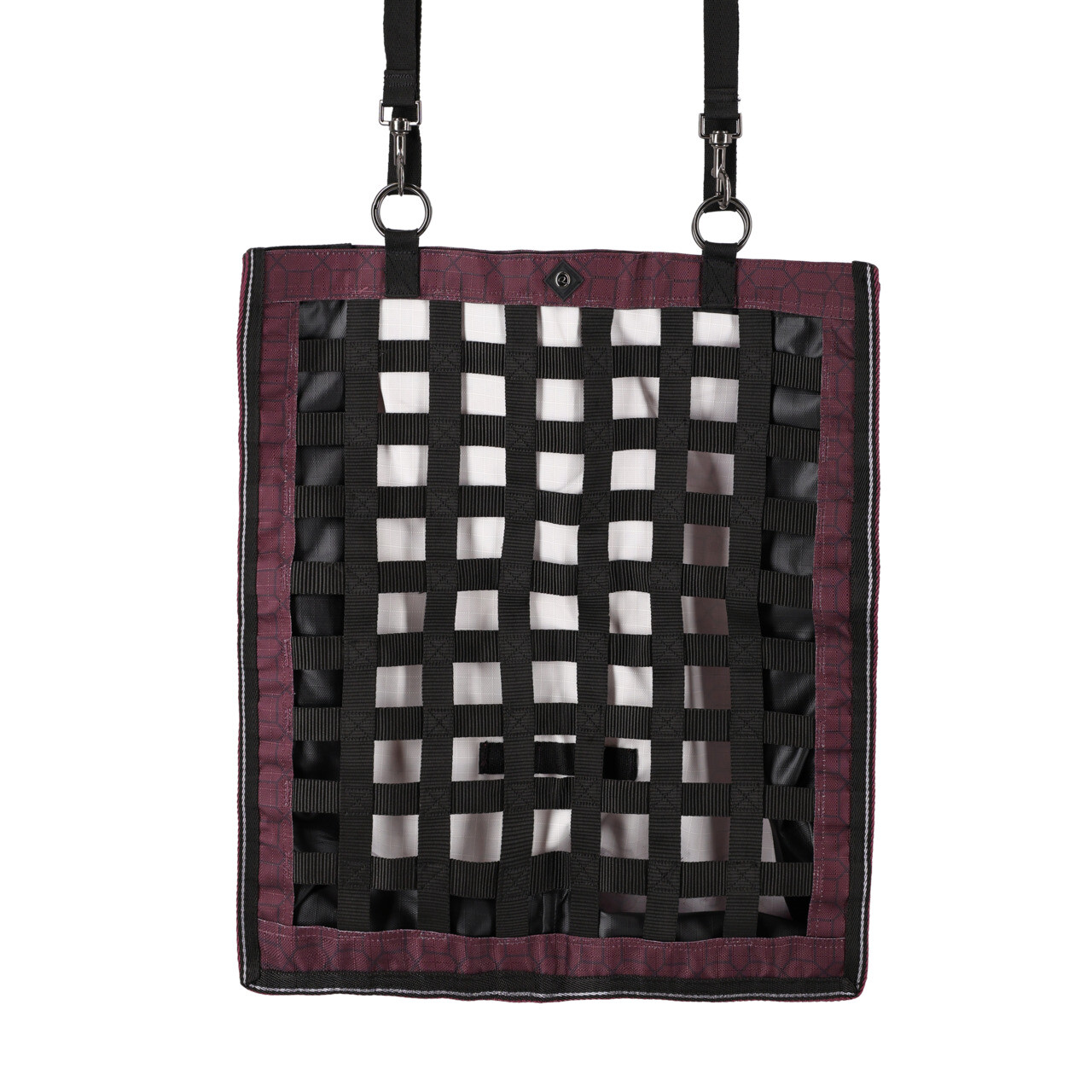 Taška na seno QHP Slowfeeder - oka 4x4 cm - kolekce 2024/2025, vínová