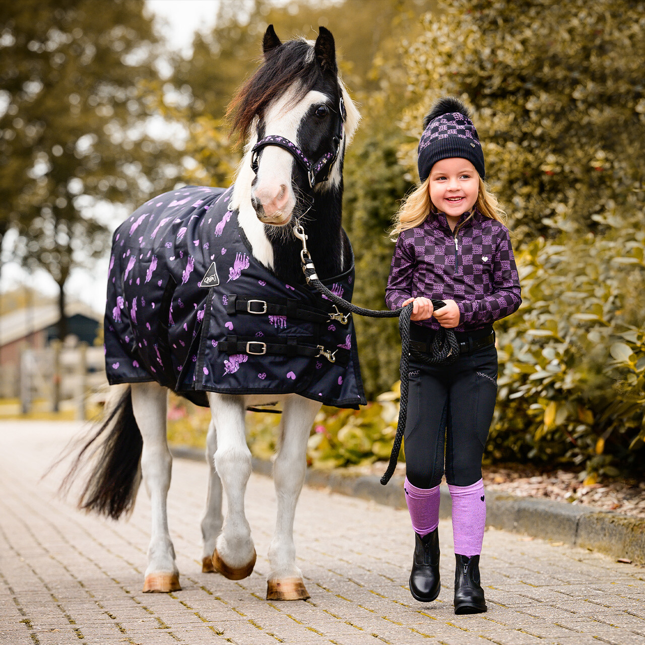 Sportovní tričko QHP Lize Junior, černo-fialové