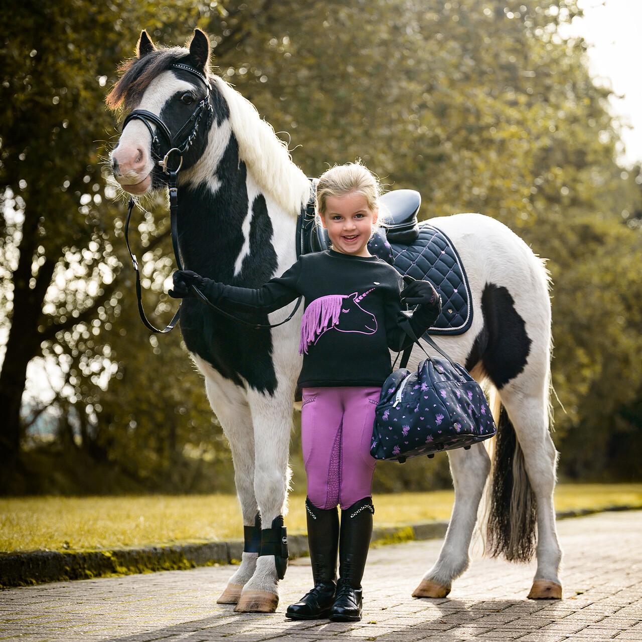 Svetr QHP Lize Junior, černý/fialový