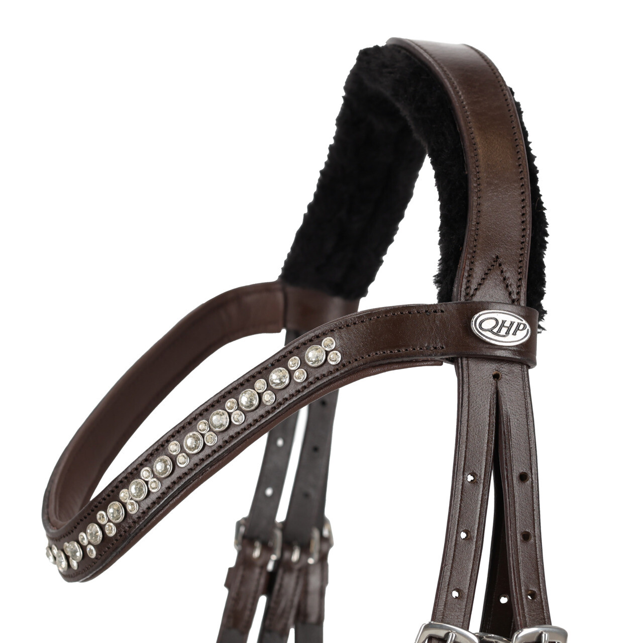 Uzdečka QHP Sensisoft, hnědá
