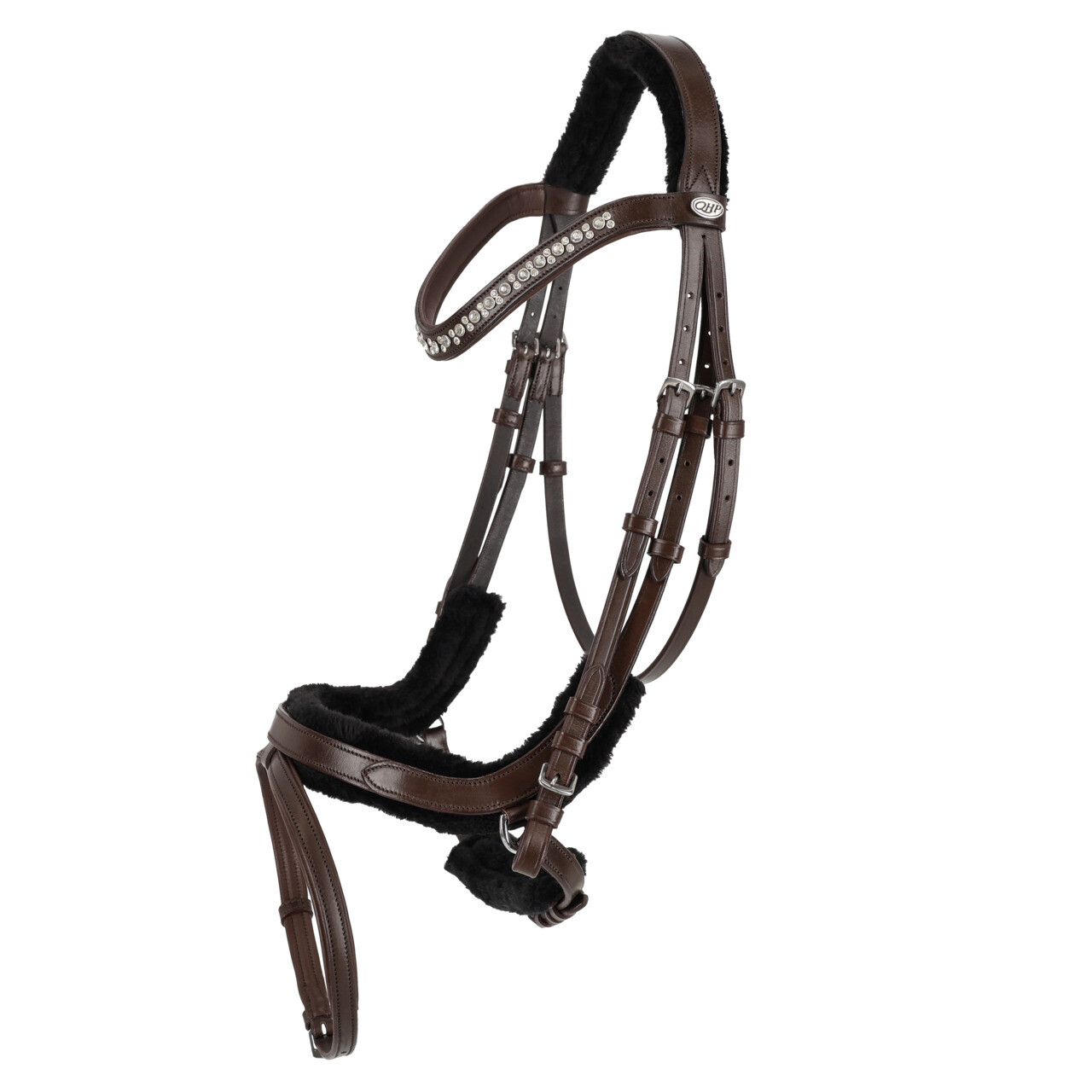 Uzdečka QHP Sensisoft, hnědá
