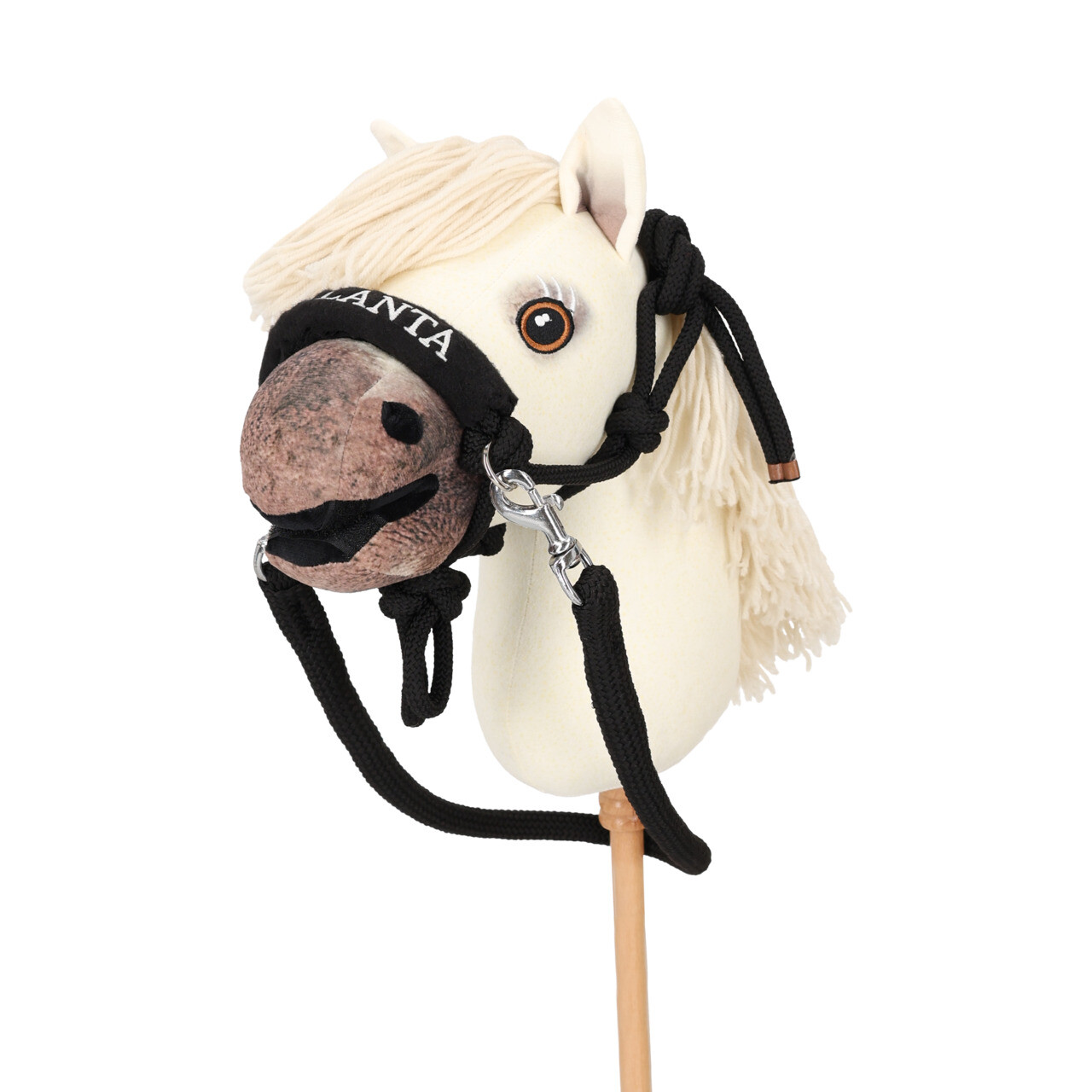 Provazová ohlávka s otěžemi Nalanta Hobby horse, černá