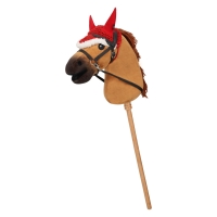 Čabraka s ušima Hobby horse, vánoční, červená